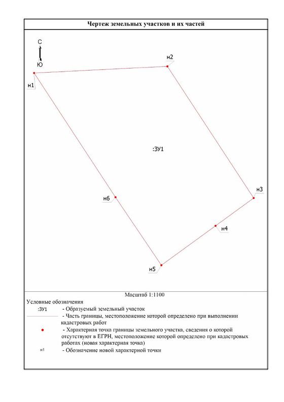 Чертёж границ земельного участка при выделе доли